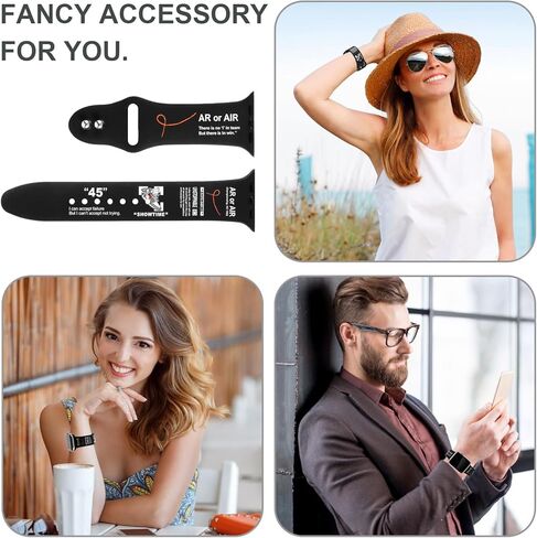 Designer Sports Band - Black with Motivational Quotes, Compatible with Apple Watch All Series & iWatch S11 46mm&42mm in Saudi Arabia