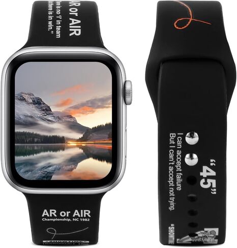 Designer Sports Band - Black with Motivational Quotes, Compatible with Apple Watch All Series & iWatch S11 46mm&42mm in Saudi Arabia