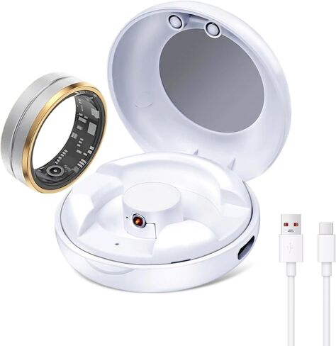 Smart Ring Charging Case Magnetic Charging Compartment Compact Box Portable Charger for for R02 R06 R11M R8 Fitness Ring with Magnetic Charging Port, in Saudi Arabia