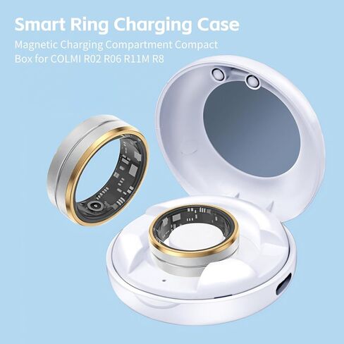Smart Ring Charging Case Magnetic Charging Compartment Compact Box Portable Charger for for R02 R06 R11M R8 Fitness Ring with Magnetic Charging Port, in Saudi Arabia