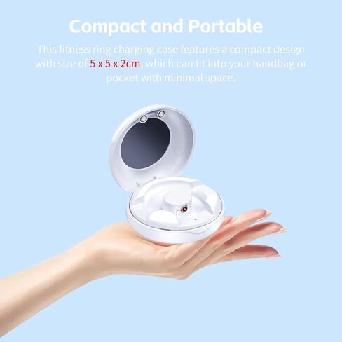 Smart Ring Charging Case Magnetic Charging Compartment Compact Box Portable Charger for for R02 R06 R11M R8 Fitness Ring with Magnetic Charging Port, in Saudi Arabia