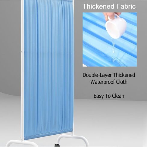 1-5 Panels Privacy Screen,Divider with Wheels,Freestanding Temporary Partition Wall Panels,Waterproof Nylon Fabric for Offices Hospital(Color 3,2-Panel) in Saudi Arabia