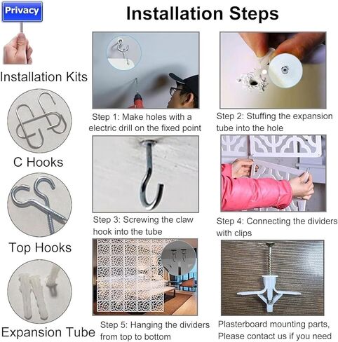 TIST ديكور قسم المنزل قابل للطي شاشة الخصوصية غرفة معلقة لوحة تقسيم الشاشة تصميم منحوت مخرم، الحمام غرفة المعيشة غرفة النوم شاشة تقسيم غرفة التعليق المقسمات (20 قطعة) in Saudi Arabia