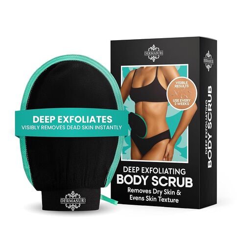 Dermasuri - قفاز تقشير عميق للاستحمام - قفازات تنظيف الجسم - مقشر منظف البشرة الكوري - علاج تلميع الجلد الميت - مزيل فرك التقرن البيلاريس - (عبوتان) in Kuwait