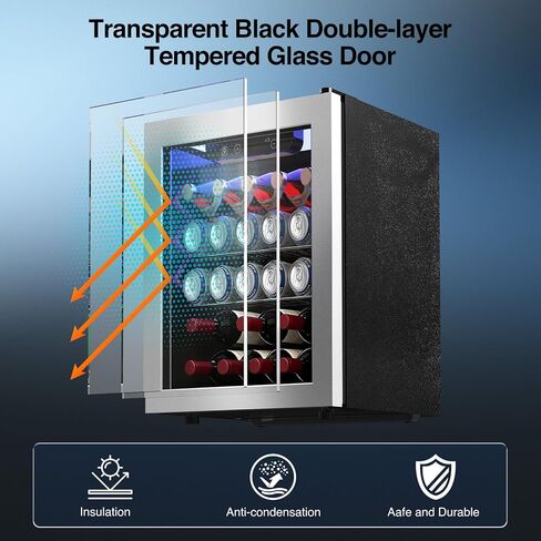 Kismile Mini Refrigerator Cooler 48L Beverage Fridge for 16 Bottle 68 Can,1.7 Cu.Ft Drink Fridge with Seamless Outer Frame,Electronic Temperature Control for Home/Bar/Office 40-61℉,Silver in Saudi Arabia
