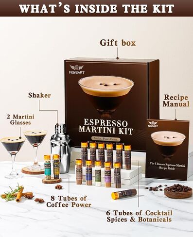 Espresso Martini Gift Kit - All-in-One Cocktail Maker with Espresso Mix & Bar Tool, Ideal Gift for Women, Coffee Lovers, Cocktail Enthusiasts in Saudi Arabia