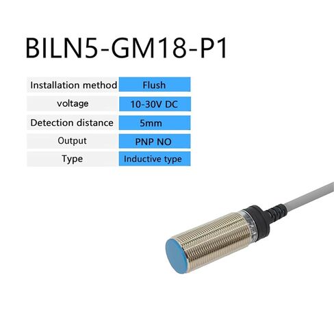مستشعر مفتاح القرب الاستقرائي M18، مخرج تناظري NPN PNP 12-24VDC كابل معدني غير متدفق بطول 2 متر، قطعة واحدة (PNP NO) in Kuwait
