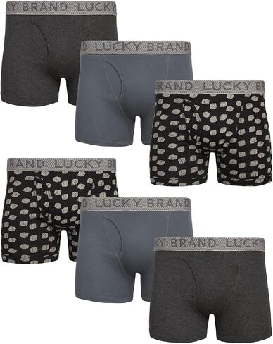 ملابس داخلية للرجال من Lucky Brand - سراويل داخلية بوكسر كلاسيكية (6 عبوات) in Kuwait