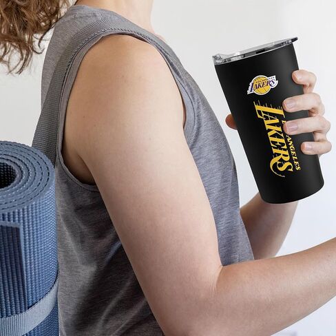 Rico Industries NBA Basketball Los Angeles Lakers Black 18oz Soft Touch, Easy Grip Tumbler in Saudi Arabia