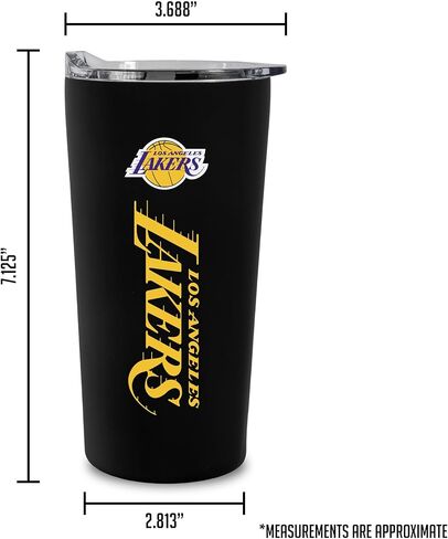 Rico Industries NBA Basketball Los Angeles Lakers Black 18oz Soft Touch, Easy Grip Tumbler in Saudi Arabia