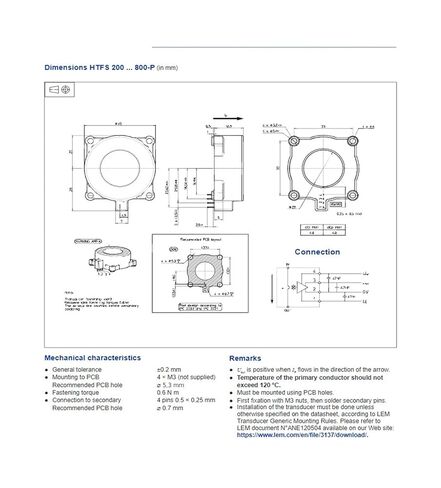 HTFS800-P محول الاستشعار الحالي التصنيف الحالي 800A in Saudi Arabia