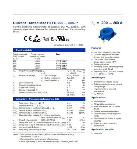 HTFS200-P محول مستشعر تيار مفتوح الحلقة 200A in Saudi Arabia