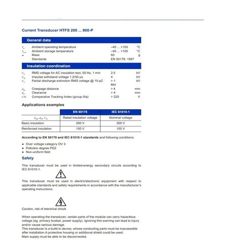 HTFS200-P محول مستشعر تيار مفتوح الحلقة 200A in Saudi Arabia