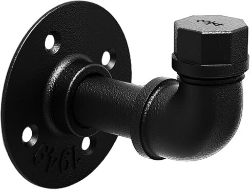 Industrial Pipe Coat Hook, Heavy Duty Wrought Iron Wall-Mounted, Matte Black, Rustic Farmhouse Style, Multi-Functional 6-Pack for Coats, Bags, Towels – Easy Install in Saudi Arabia