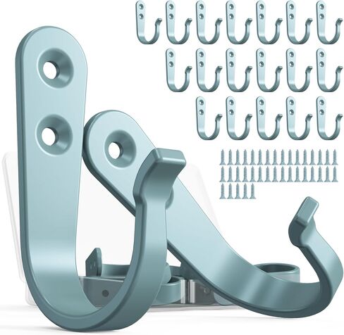 BREYDROK 20PCS Heavy Duty Metal Coat Hooks for Wall, Single Prong Hanging Hooks with 40 Screws for Towels, Backpacks, Hats & Dog Leashes in Saudi Arabia
