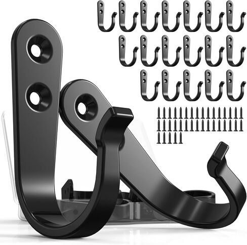 BREYDROK 20PCS Heavy Duty Metal Coat Hooks for Wall, Single Prong Hanging Hooks with 40 Screws for Towels, Backpacks, Hats & Dog Leashes in Saudi Arabia