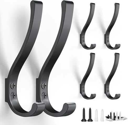 BREYDROK 20PCS Heavy Duty Metal Coat Hooks for Wall, Single Prong Hanging Hooks with 40 Screws for Towels, Backpacks, Hats & Dog Leashes in Saudi Arabia
