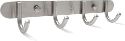 Towel Hook Rack Brushed Nickel 8-Inch Coat Hook Rail Wall Mounted with 3 Hooks, Durable Wall Hangers for Bedroom, Bathroom, Foyer, Hallway (304 Stainless Steel) in Saudi Arabia