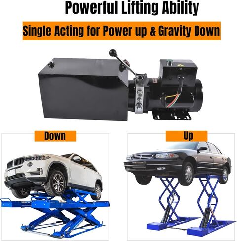 3.5 Gal/14 Quart Hydraulic Power Unit, 2.2kw 220V Single-Acting Hydraulic Pump for Car Lift, 2950 PSI Max Relief Pressure, Replacement for Dump Trailers and Lifting Platforms Mixizap in Saudi Arabia