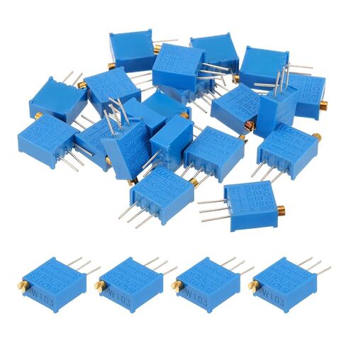 MECCANIXITY 20Pcs 100K Ohm Multiturn Trimmer Potentiometer, 3296W Top Adjustable Variable Resistor High Precision Potentiometer for Precision Circuit Adjustment, DIY Electronics Projects in Kuwait