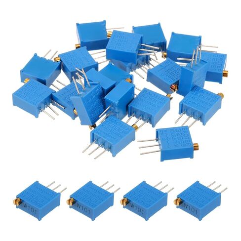 MECCANIXITY 20Pcs 100K Ohm Multiturn Trimmer Potentiometer, 3296W Top Adjustable Variable Resistor High Precision Potentiometer for Precision Circuit Adjustment, DIY Electronics Projects in Kuwait