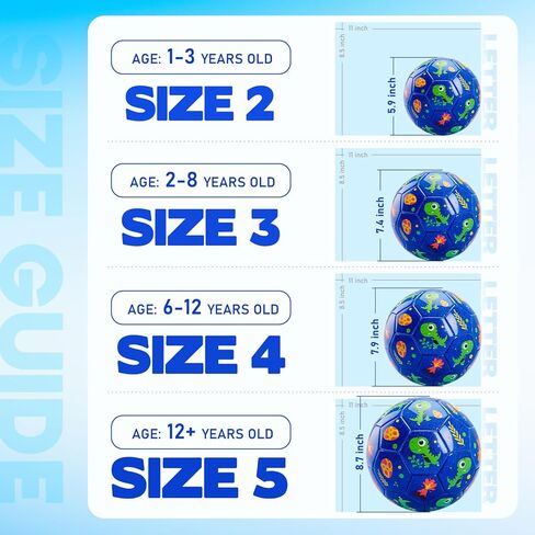 U&C Planet Soccer Ball Size 2 Size 3 Size 4 for Toddler Kids with Pump Deflated, Cartoon Unicorn Dinosaur Soccer Ball Toy for Girls Boys 1-3 2-8 6-12 in Saudi Arabia