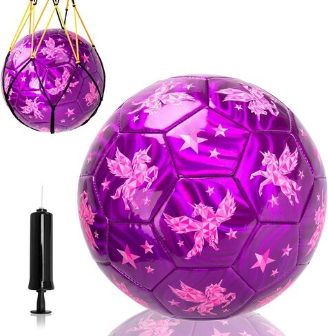U&C Planet Soccer Ball Size 2 Size 3 Size 4 for Toddler Kids with Pump Deflated, Cartoon Unicorn Dinosaur Soccer Ball Toy for Girls Boys 1-3 2-8 6-12 in Saudi Arabia