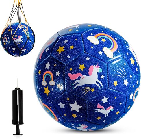 U&C Planet Soccer Ball Size 2 Size 3 Size 4 for Toddler Kids with Pump Deflated, Cartoon Unicorn Dinosaur Soccer Ball Toy for Girls Boys 1-3 2-8 6-12 in Saudi Arabia