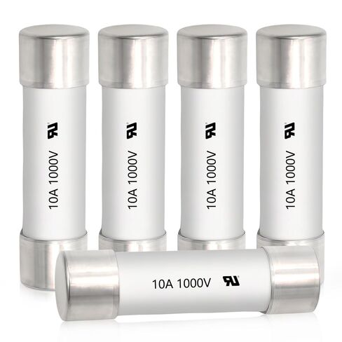 (5 Pack) 10A 30KA 1000V Digital multimeter Ceramic Fuse 10x38mm High-Voltage Fast Blow fuses Brass Nickel Plated Fuse Suitable for Any Digital multimeter Using in Saudi Arabia