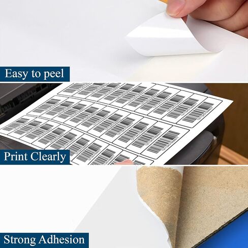 (100 Sheets, 3000 Labels) Sticker Paper, 1" x 2 5/8" Shipping Address Labels, 30 Per Page Self Adhesive Mailing Label for Laser and Inkjet Printers in Kuwait