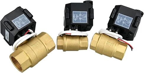 صمام كروي كهربائي نحاسي 3/4 بوصة مع مفتاح يدوي DC12v DC24v صمامات بمحرك 1 قطعة (DC9V_CR04) in Kuwait