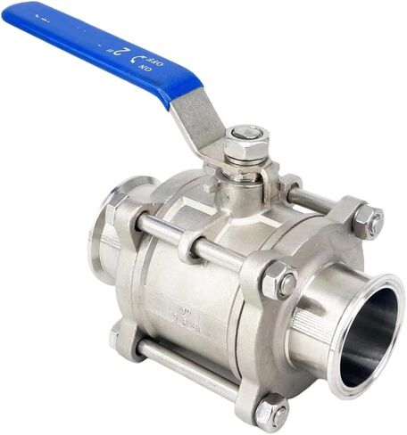 DN40 Installation of 51 mm Pipe Outer Diameter Triple clamp 2-inch SS304 Stainless Steel Sanitary Card Sleeve Ball Valve in Saudi Arabia