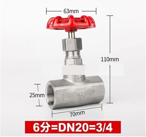 صمام كروي من الفولاذ المقاوم للصدأ 201/304 J11W DN15 1/2 "DN20 3/4" صمام إبرة الماء الأنثوي (DN15، SS201) in Kuwait