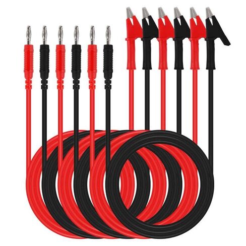 6PCS Banana Plug to Alligator Clip Test Lead Wire Cable 4mm Banana Plug Test Lead 14AWG for Multimeter Electrical Test in Saudi Arabia