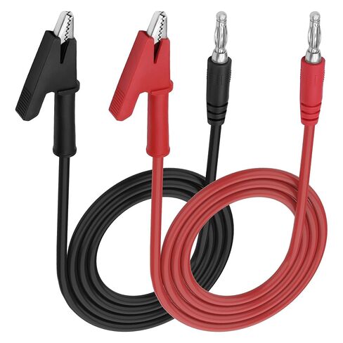 MEIRIYFA 4 مم قابس الموز إلى مشبك التمساح التمساح اختبار سلك الرصاص 16AWG كابل للاختبار الكهربائي، وإمدادات الطاقة، والسيارات، ومتعدد 1 متر/3.3 قدم - قطعتين in Saudi Arabia