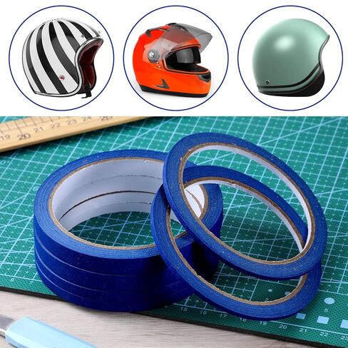 6 Pcs Pinstriping Masking Tape Masking Tape Thin Painters Tapes Narrow Finishing Maskings Tapes Low Tack High Temperature Easy Removal for Automotive Car Paint (1/8 Inch, 1/4 Inch，3/8 Inch) Blue in Saudi Arabia