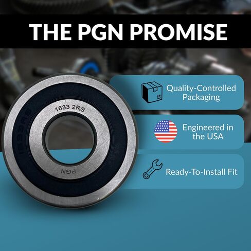 PGN (2 Pack) 1633-2RS Bearing - Lubricated Chrome Steel Sealed Ball Bearing in Saudi Arabia