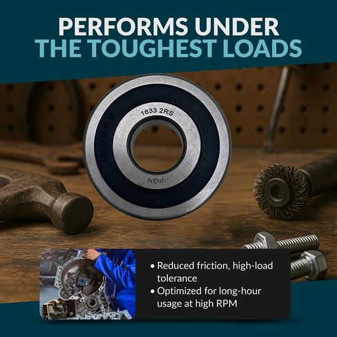PGN (2 Pack) 1633-2RS Bearing - Lubricated Chrome Steel Sealed Ball Bearing in Saudi Arabia