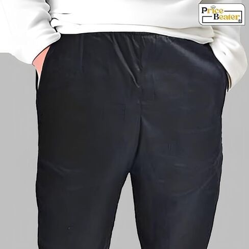 PRICE BEATER Men’s Chef Pants, Poly Cotton Classic Professional Kitchen Uniform, Elastic Waist Culinary Workwear in Saudi Arabia