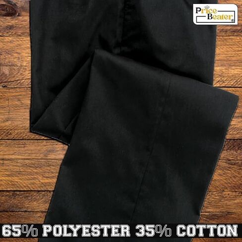 PRICE BEATER Men’s Chef Pants, Poly Cotton Classic Professional Kitchen Uniform, Elastic Waist Culinary Workwear in Saudi Arabia