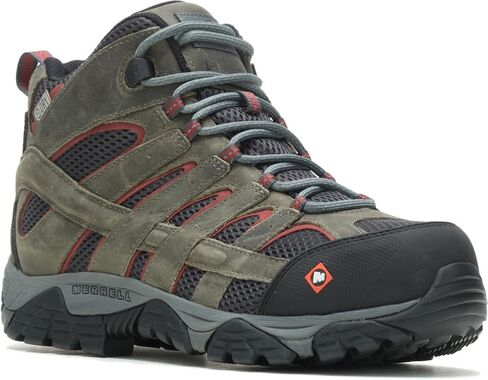 Merrell mens Moab Vertex Mid Waterproof Composite Toe Construction Boot, Black, 9 Wide US in Saudi Arabia