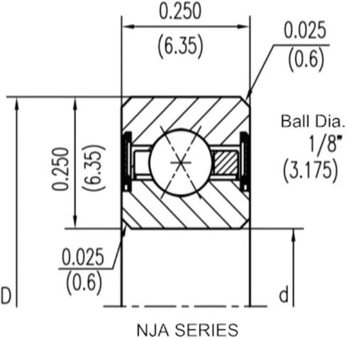 1 قطعة JA025XP0 أربع نقاط الاتصال تحملالحجم 63.5x76.2x6.35 مللي متر 2.5x3.0x0.25in in Saudi Arabia