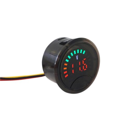 عداد البطارية مع شاشة LED، جهاز اختبار سعة الجهد الكهربي DC 7-100V، جهاز مراقبة البطارية الرقمي الدائري 12V للسيارة، عربة الجولف، RV، الشاحنة، القارب، الدراجة النارية، حجم صغير in Kuwait