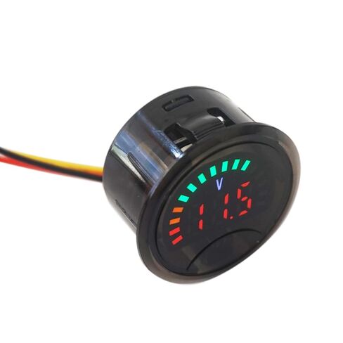 عداد البطارية مع شاشة LED، جهاز اختبار سعة الجهد الكهربي DC 7-100V، جهاز مراقبة البطارية الرقمي الدائري 12V للسيارة، عربة الجولف، RV، الشاحنة، القارب، الدراجة النارية، حجم صغير in Kuwait