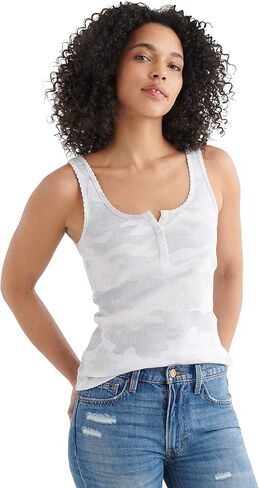 Lucky Brand Women's Sleeveless Essential Henley Tank in Saudi Arabia