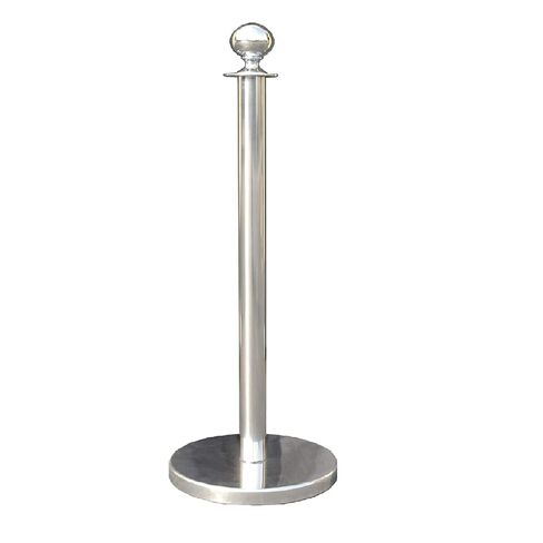 Mirror Crown Top Decorative Rope Safety Queue Stanchion Barrier in 3 pcs Set, VIP Crowd Control (72" White Velvet) in Saudi Arabia