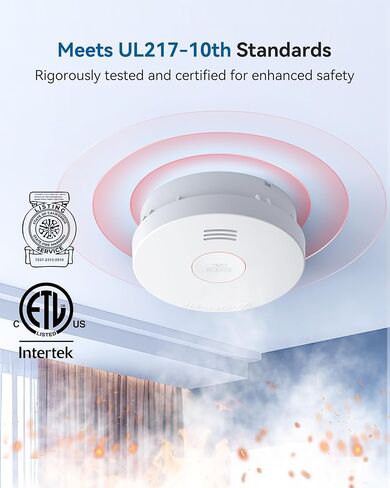 SITERWELL Smoke Detector, Smoke Detector 10 Year Battery with Photoelectric Sensor, Fire Alarm with Low Battery and Fault Warning for House and Bedroom, UL217-10th Listed, GS525A, 6 Packs in Saudi Arabia