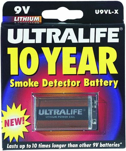 Ultralife U9VLJPXC بطارية ليثيوم، 9 فولت، للكشف عن الدخان/أول أكسيد الكربون - قطعة واحدة من بطاقة البيع بالتجزئة in Kuwait