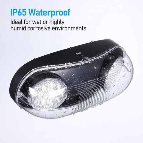 إضاءة الطوارئ LED من LEONLITE، ضوء الطوارئ في الموقع الرطب مع بطارية احتياطية، مصابيح خروج تجارية للأعمال، رأسان قابلان للتعديل، مدرج في قائمة UL وFCC، 120/277 فولت، IP65 مقاوم للماء، أسود، حزمة من 4 in Kuwait