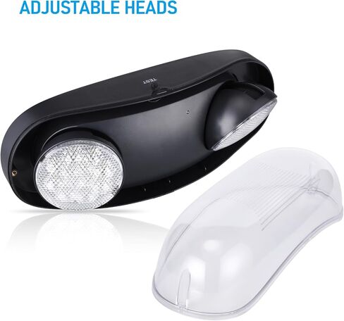 إضاءة الطوارئ LED من LEONLITE، ضوء الطوارئ في الموقع الرطب مع بطارية احتياطية، مصابيح خروج تجارية للأعمال، رأسان قابلان للتعديل، مدرج في قائمة UL وFCC، 120/277 فولت، IP65 مقاوم للماء، أسود، حزمة من 4 in Kuwait